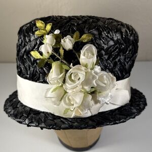 Vintage Straw Bucket Hat Ann Egan Millinery Union Label Cottagecore OS
